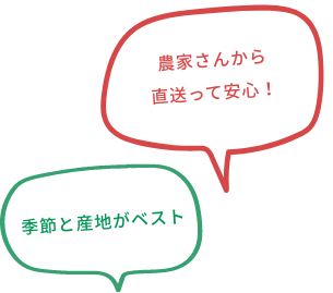 農家さんから直送って安心！ 季節と産地がベスト