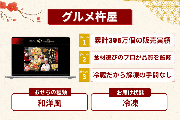 グルメ杵屋のおせちの特徴